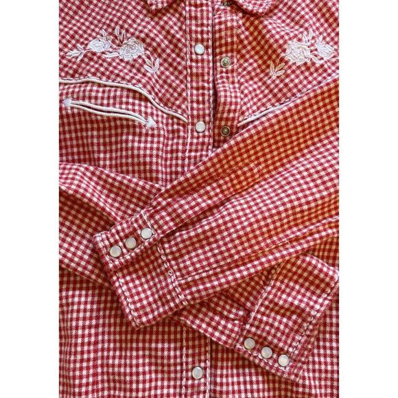 Back in the Saddle Cotton Plaid Flannel Western Rodeo Pearl Button Size L - Picture 6 of 6